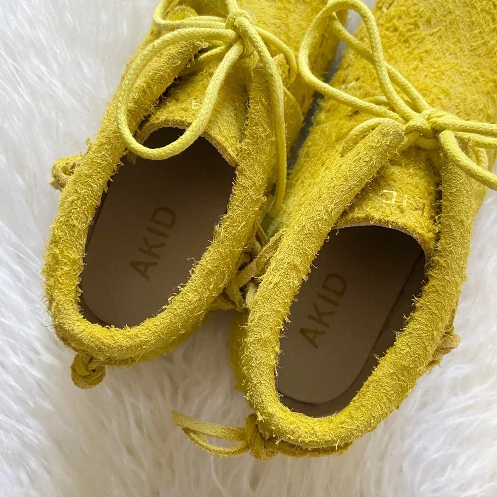 akid brand kids yellow suede sneaker boot boys shoe leather chukka moccasin 12 - Picture 8 of 12